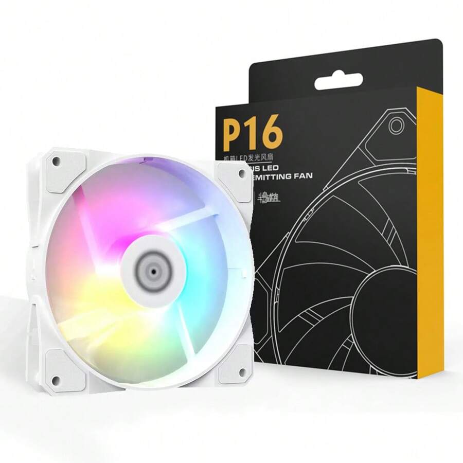 Aigo P16 RGB ファン 120mm PCケース用ファン レインボー ヒートシンク 4ピン 12cm ブラック CPU クーラー