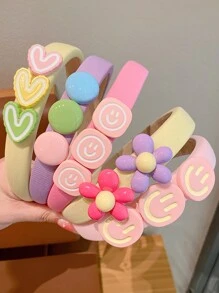 1pc/2pcs/5pcs Children Cute Macaron Color Elegant & Fresh Hair Hoop - Multicolor - View 1