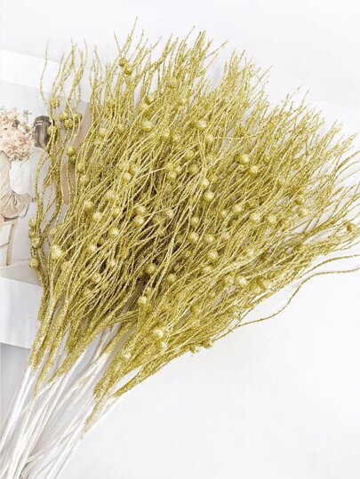 1 peça/2 peças/4 peças/8 peças Ramo de Planta Artificial Rosa com Brilho e Bagas, Flor Artificial Falsa Fofa Decorações de Árvore de Natal, Adequado para Festa de Casamento, Decoração Doméstica Interna, Mesa de Jantar, Quarto, Presente de Natal, Acessórios de Decoração DIY de Vime, Decoração de Árvore e Planta de Natal, Decorações de Natal Internas e Externas, Decoração de Ambiente Doméstico