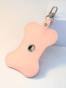 1 件皮革宠物垃圾袋分配器，骨头形户外遛狗便便袋架 - 彩色 - 查看 12