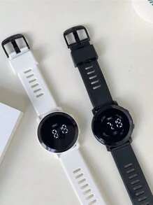 1pc Minimalist Sporty Style Unisex Electronic Watch For High School And College Students, Couples, Best Friends