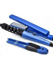 Kit De Plancha Alaciadora Rizadora Titanium Cabello Liso Rizado 3 En 1 barberia - Multicolor - Ver 7