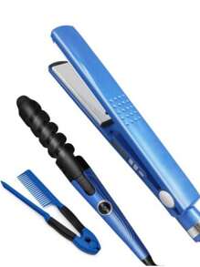 Kit De Plancha Alaciadora Rizadora Titanium Cabello Liso Rizado 3 En 1 barberia - Multicolor - Ver 5