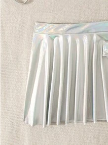 Solid Color Three Piece Set Sexy Underwear Skirt Women - Silver - View 9