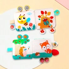 1pc Colorful Plush Crocodile Soft Cloth Baby Early Educational Sensory Rattle Book Toy With Hanging Bell, Suitable For Newborn Gifts