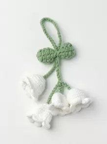 1pc Handmade Knitted Flower Keychain Bag Charm, Design Bag Charm,Creative Keychain, Key Chain Charms, Backpack Pendant, Bag Charms, Cute Stuff Crochet School Supplies Teacher Gifts Back To School Teacher Accessories,  Birthday Gifts, Party Favors - Multicolor - View 6