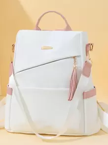 Fashionable Women's Travel Backpack With Tassel Pendant, Anti-Theft Design And Large Capacity