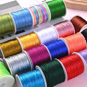 1.5mm 20M/787in Nylon String For Bracelets, Chinese Knotting Cord Nylon Beading Thread For Kumihimo, Braided Bracelets, Beading, Necklaces, Macrame Craft, Wind Chime, Jewelry Making