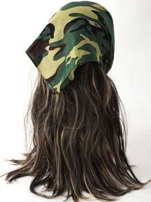 1pc Women Scarves Bohemian Style Vintage Camouflage Print 53cm Bandana Headband, Fashionable Sports Towel And Casual Scarf, Suitable For Outdoor Activities,School Silk Scarves