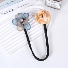 Rose Flower Hair Clip Bun Maker Set, Slouchy Style Hair Accessories Styling Tools For Buns - Pink - View 11