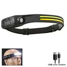 1-2 Equipped Hands-Free Flashlights With Sensor Headlights COB Headlights With Two Light Belts Rechargeable Multi-Purpose Use Ultra Bright Headlights - Headlamp - View 5
