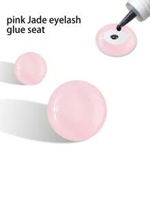 klimonla 1pc Small Glue Pallet Eyelashes Extensions Jade Stone Drop Shipping Pink  Useful False Eye Lashes Glue Pad Holder Makeup Tools - Pink - View 1