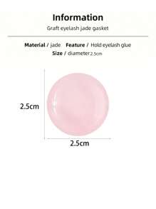 klimonla 1pc Small Glue Pallet Eyelashes Extensions Jade Stone Drop Shipping Pink  Useful False Eye Lashes Glue Pad Holder Makeup Tools - Pink - View 4