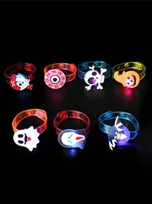 12 piezas Pulsera con luz LED, regalo para fiesta pirata, obsequio de cumpleaños, fantasma de carnaval, adecuado para decoración de fiesta de Halloween, fiesta temática