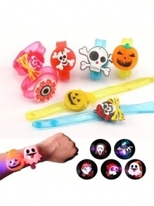12 piezas Pulsera con luz LED, regalo para fiesta pirata, obsequio de cumpleaños, fantasma de carnaval, adecuado para decoración de fiesta de Halloween, fiesta temática
