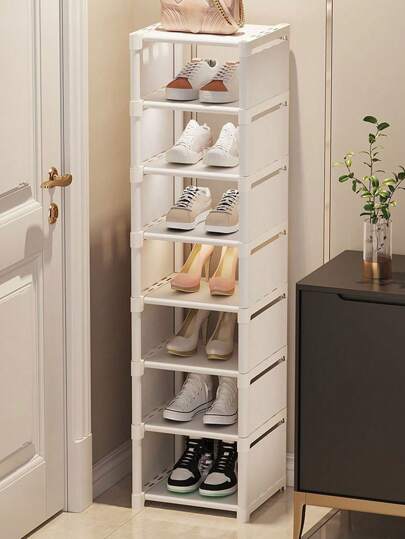 1pc Home Shoe Cabinet Entrance Shoe Storage Easy Assembly Shoe Rack Multifunctional Modern Minimalist Shoe Organizer For Dorm