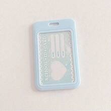 1pc Pink Sliding ID Badge Holder Hard Plastic Vertical Badge Protector Case For Office,School,ID Credit Cards,Proximity Key Cards,Back To School Back To School - Multicolor - View 16