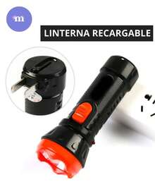 MULTI MEX STORE 2 piezas, kit de 2 piezas  Linterna recargable con luz LED, adecuada para acampar al aire libre y emergencias, Linterna Aluminio Luz Led Lateral, 1 Linterna Led Potent, e Portátil,Linterna Táctica Portátil Súper Brillante Recargable Al Aire Libre A Prueba De Agua, Lámpara De Emergencia Para Camping, Senderismo, Pesca Nocturna Y Montar En Bicicleta, luz fuerte de ABS para exteriores y camping. A-27 - Negro - Ver 2