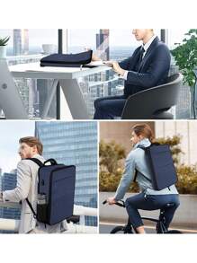 Slim & Expandable Laptop Backpack 15 15.6 16 Inch Sleeve With USB Port, Spill-Resistant Notebooks Bag Case For Most 14-16 Inch MacBooks Surface-Books Asus Computers - Grey - View 6