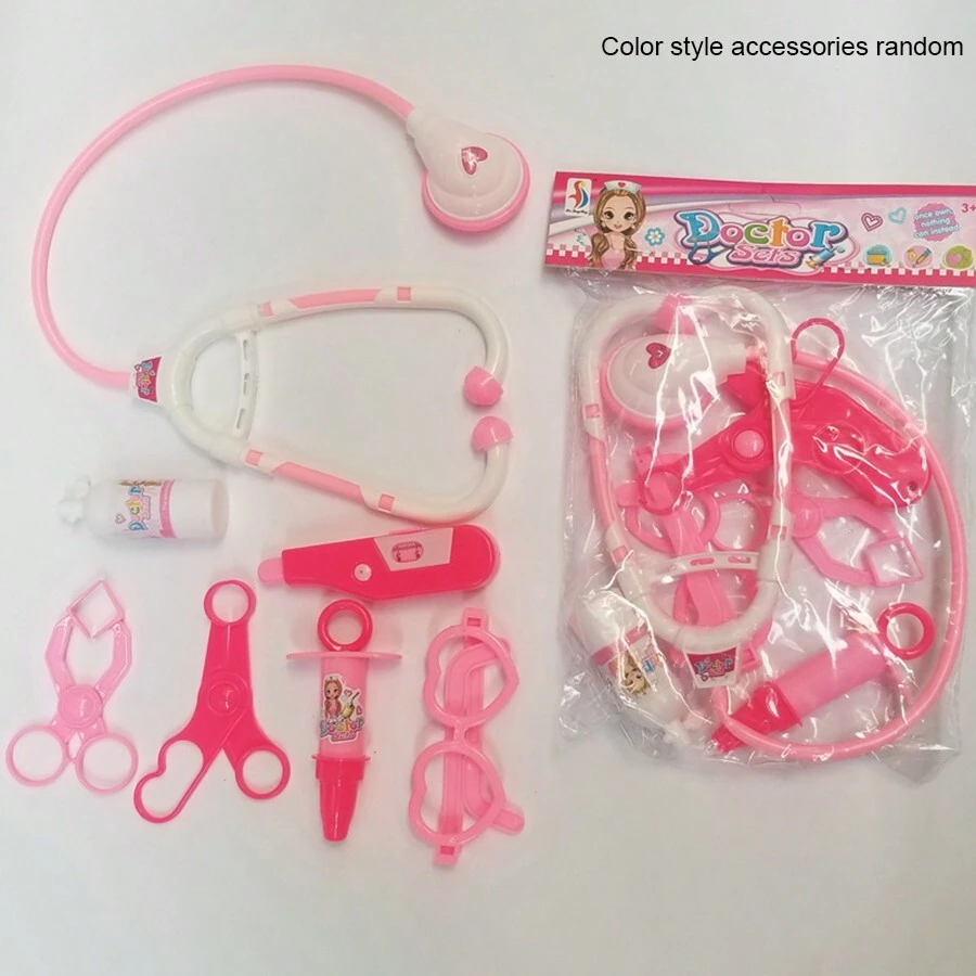 Conjunto de 7 piezas de juguetes simulados para médico y familia: maletín disfrazado de médico, rompecabezas de juguete para niños, accesorios de juego educativos, adecuado para niños de 3 a 6 años en juegos de rol (El color y los accesorios de estilo son aleatorios) - Multicolor - Ver 1