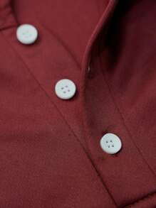 男友风格男士定制 Polo 衫，印上您的口号、经典名言或励志话语，展现您的个性化 - 酒紅色 - 查看 6