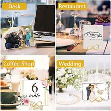 10 Chiếc Giá Giữ Số Bàn Vàng, Kẹp Thẻ Tên Ghế Cưới, Giá Để Thẻ, Dây Giữ Ảnh, Thích Hợp Cho Đám Cưới, Tiệc, Sinh Nhật - Vàng - Xem 7