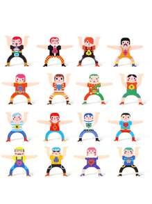 16入組兒童塑料積木玩具平衡積木遊戲，桌面親子互動拼圖平衡積木高度 - 彩色 - 查看 3