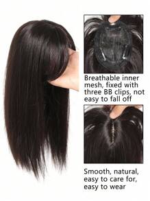 Bangs Hair Clip In Hair Extension 3D Bangs Overhead Natural Straight Hair Lnwvisible Replacement Cover White Hair Synthetic Fake Bang Black Brown