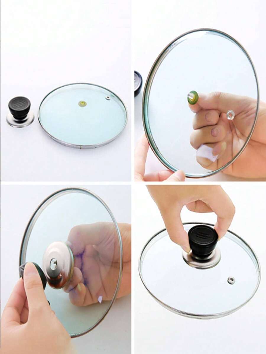 1pc Replaceable Universal Pot Lid HadleWit Hea Resistant Cover Cap Nd Glass Lid Head, Kitce Cookwar Accesory - Multicolor - View 1