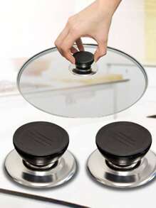 1 件可更换通用锅盖手柄，带耐热盖帽和玻璃盖头，厨房炊具配件