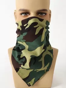 1pc Women Scarves Bohemian Style Vintage Camouflage Print 53cm Bandana Headband, Fashionable Sports Towel And Casual Scarf, Suitable For Outdoor Activities,School Silk Scarves