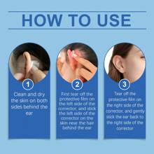 Corrector de Oreja en parche para corregir la forma de la oreja. Pequeño soporte de exhibición para orejas con forma de aleta impermeable - Azul - Ver 3