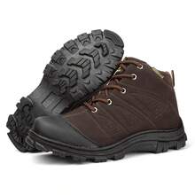 Men High-Top Leather Riding Boots - 咖啡棕 - 查看 5