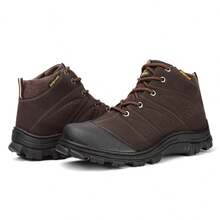 Men High-Top Leather Riding Boots - 咖啡棕 - 查看 6