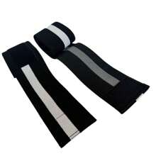 Vendas para Rodilla, Knee Wraps, Soporte para las rodillas, Pesas, Crossfit, - Blanco y Negro - Ver 3