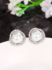 1 Pair Kids Pretty Cubic Zirconia Stud Earrings For Girls Gifts For Daily Decoration For Party Jewelry Birthday Gift - 1# - View 5