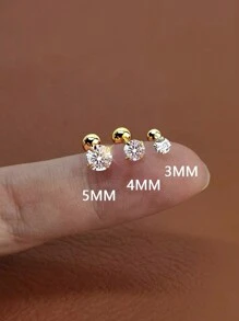 3pcs/Set Golden Ear Bone Stud Earrings For Women