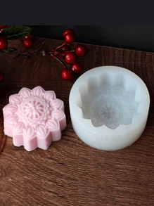3D Circular Flower Soap Silicone Mold Classic Patterns Round Flower Soap Candle Resin Making Tool DIY Handmade Gift - White - View 8