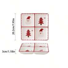 Set da tavola natalizio con ciotole e piatti con motivo a rammendo nordico a forma di Babbo Natale, set di barattoli sigillati in ceramica decorati, piatti piatti, tazze, set da tavola per la casa, la cucina, regalo di Natale