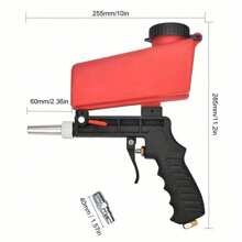 Air Sandblasting Gun Portable Handheld Sandblaster 90psi Gravity Sandblasting Gun Pneumatic Sandblaster Spray Gun For Remove Paint, Stains, Rust & Clean Surfaces - Red - View 2
