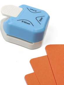 迷你圓角打孔器便攜式造紙切割機孔打機，藝術剪紙工具，適用於卡片照片裁剪 - 藍色 - 查看 3