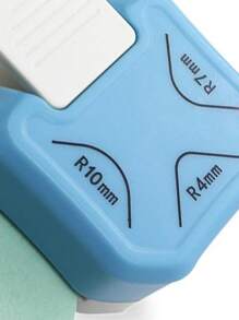 迷你圓角打孔器便攜式造紙切割機孔打機，藝術剪紙工具，適用於卡片照片裁剪 - 藍色 - 查看 7