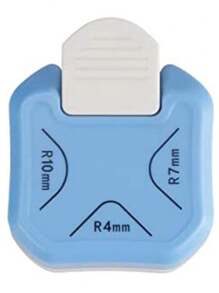 迷你圓角打孔器便攜式造紙切割機孔打機，藝術剪紙工具，適用於卡片照片裁剪 - 藍色 - 查看 4