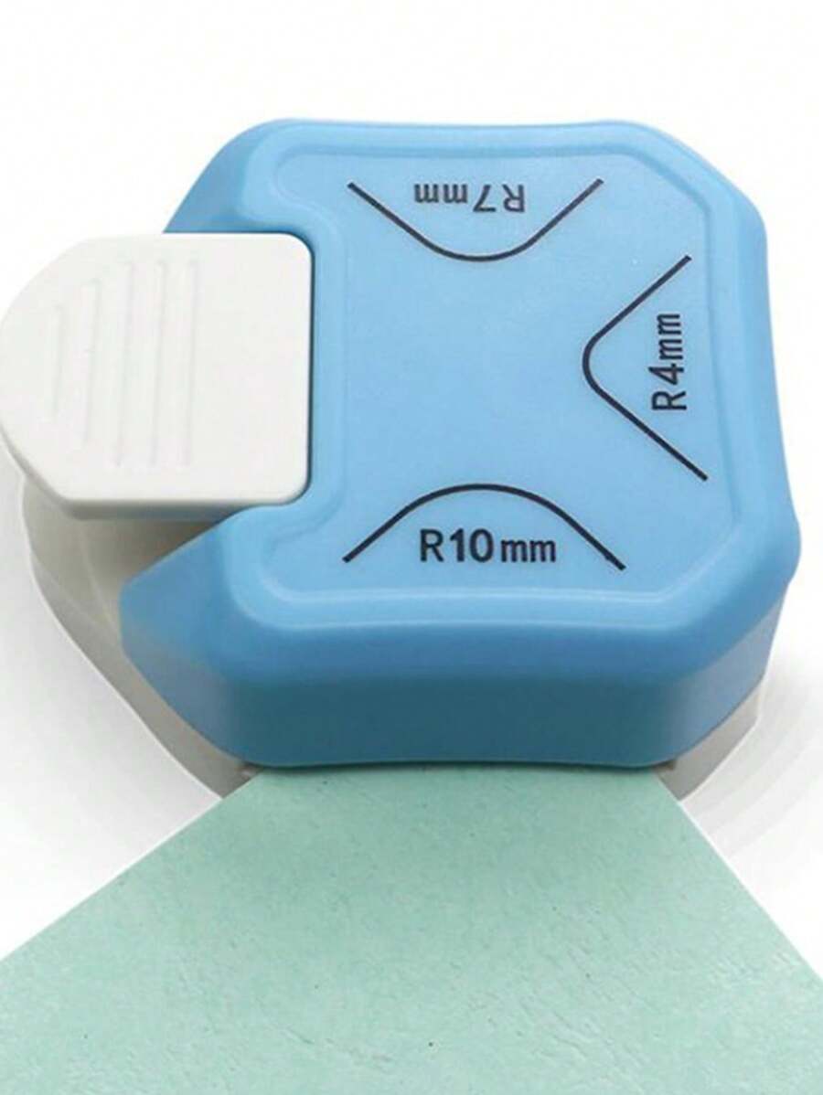 迷你圓角打孔器便攜式造紙切割機孔打機，藝術剪紙工具，適用於卡片照片裁剪 - 藍色 - 查看 1