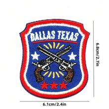 3 Miếng dán cờ Texas, Trắng và xanh đỏ, Huy hiệu sắt thêu để trang trí quần áo DIY, Phong cách hoạt hình Hippie Punk Rock, Lý tưởng cho việc đạp xe ngoài trời, May vào áo sơ mi, Túi xách, Mũ, Giày, Áo khoác, v.v. - Nhiều màu - Xem 3