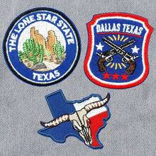 3 Miếng dán cờ Texas, Trắng và xanh đỏ, Huy hiệu sắt thêu để trang trí quần áo DIY, Phong cách hoạt hình Hippie Punk Rock, Lý tưởng cho việc đạp xe ngoài trời, May vào áo sơ mi, Túi xách, Mũ, Giày, Áo khoác, v.v. - Nhiều màu - Xem 5