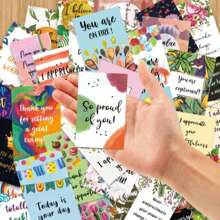 72pcs Daily Affirmation Cards For Women And Men - Inspirational And Encouragement Cards For Positive Thinking, Mindfulness, And Self-Love - Uplifting Quotes And Motivational Messages For A Happier You - Multicolor - View 2