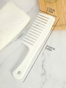 1 chiếc lược răng rộng cực dày, lược chải tóc để gỡ rối, lược chải tóc chống tĩnh điện, lược cắt tóc, cho gia đình & salon, lược tạo kiểu, lược chải tóc có tay cầm - trắng - Xem 4