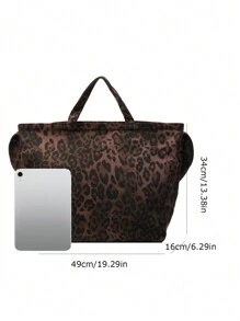 Sac de transport en canevas imprimé léopard pour femmes, sac polyvalent à capacité importante, pratique pour la main et l'épaule, sac à bandoulière de maman. Convient pour sortir, pour un rendez-vous, pour le shopping, pour assortir au quotidien, pour offrir des cadeaux, pour le bureau. Sac à imprimé guépard pour femmes, le retour du léopard