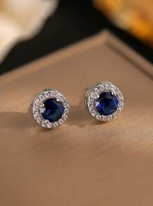 jealous young 1 Par de Brincos Redondos Clássicos com Pedra de Nascimento de Zircônia Cúbica em 12 Cores para Mulheres e Meninas, Brinco Luxuoso de Presente de Joias de Volta às Aulas para Casamentos, Noivados, Aniversários e Festas.